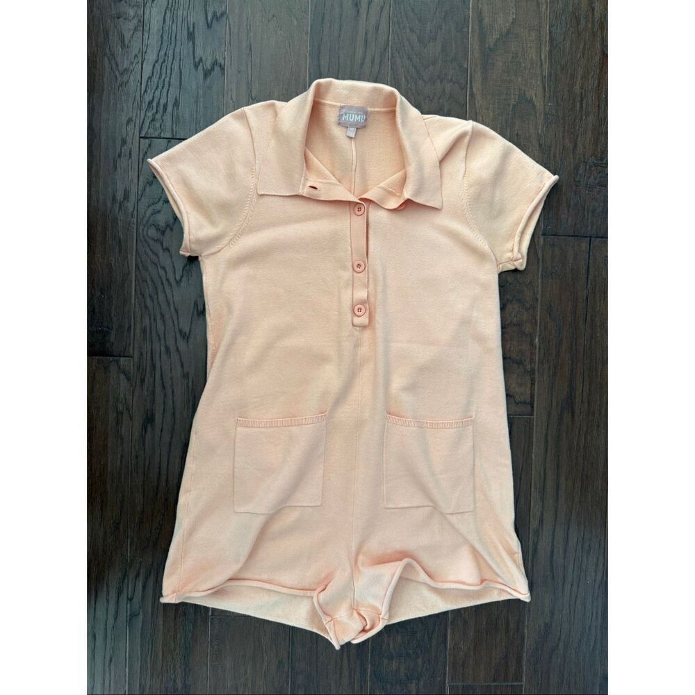 Show Me Your Mumu Gio Sweater Romper Cantaloupe Knit Medium - Picture 3 of 8